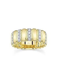 Kate Two-Tone 14K Gold & 0.32 TCW Diamond Fluted Ring