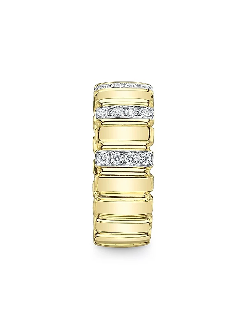 Kate Two-Tone 14K Gold & 0.32 TCW Diamond Fluted Ring