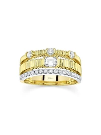 Kate Two-Tone 14K Gold & 0.67 TCW Diamond Triple-Band Ring