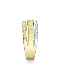 Kate Two-Tone 14K Gold & 0.67 TCW Diamond Triple-Band Ring