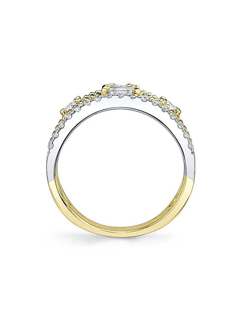 Kate Two-Tone 14K Gold & 0.67 TCW Diamond Triple-Band Ring