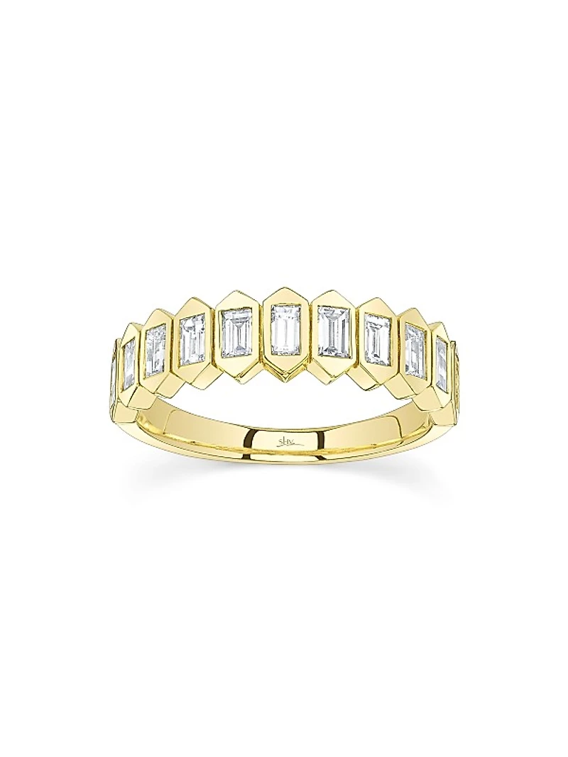 Bailey 14K Yellow Gold & 0.75 TCW Baguette Diamond Band