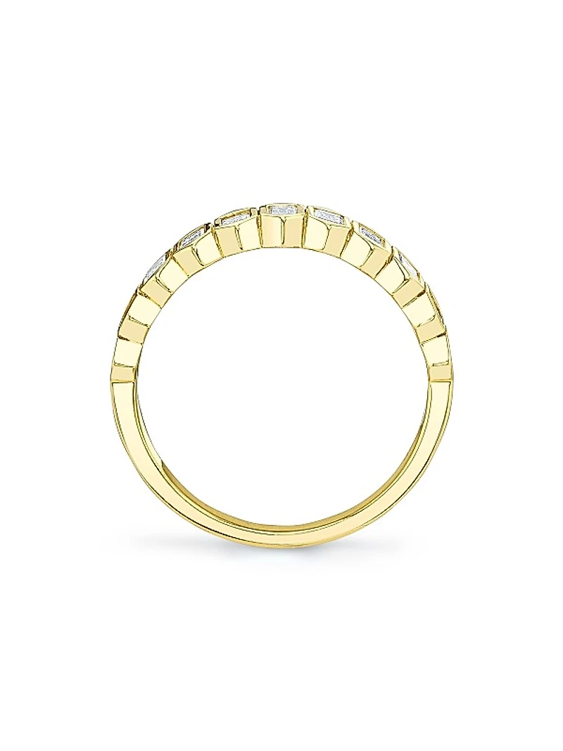 Bailey 14K Yellow Gold & 0.75 TCW Baguette Diamond Band