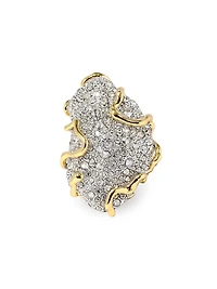 Solanales Two-Tone & Glass Crystal Geode Ring