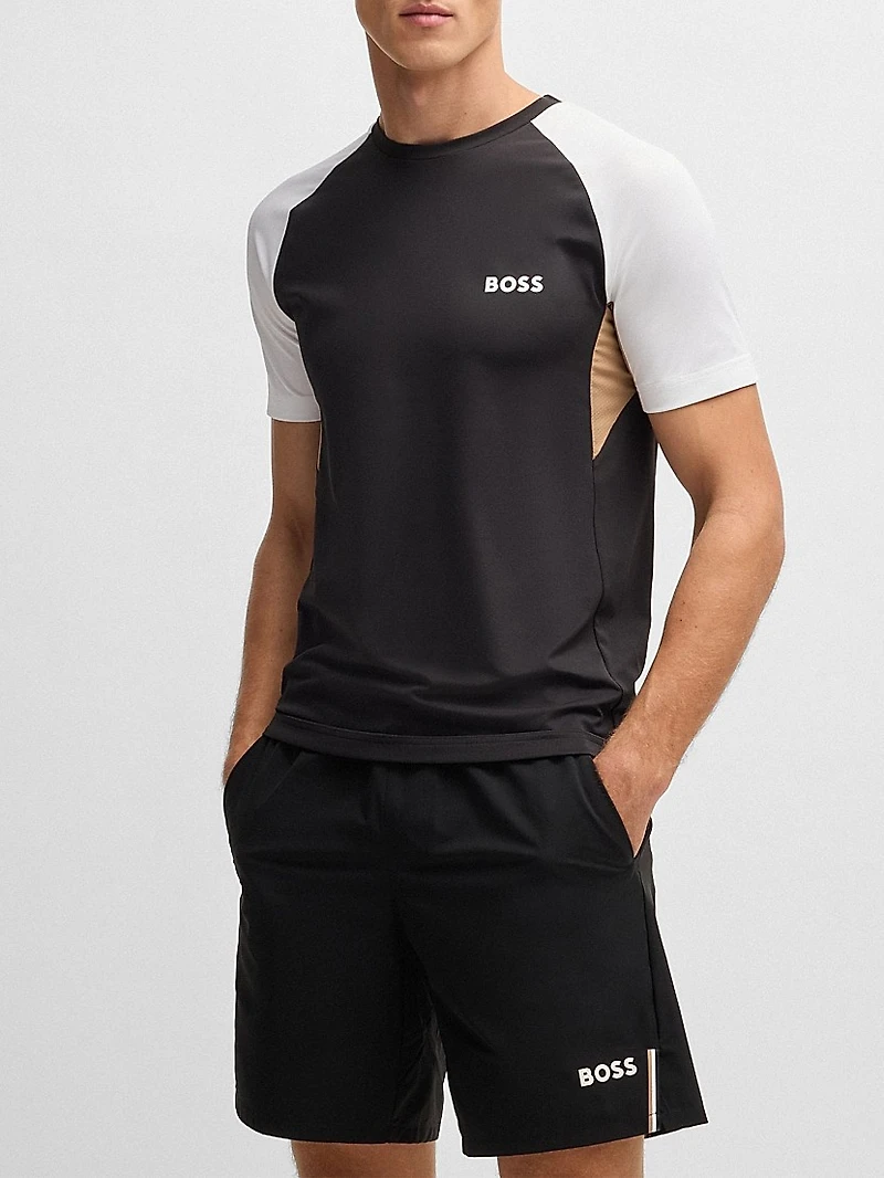 Active Color-Blocked T-Shirt in Moisture-Wicking Fabric