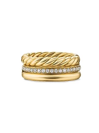 DY Mercer Three Row Ring 18K Yellow Gold