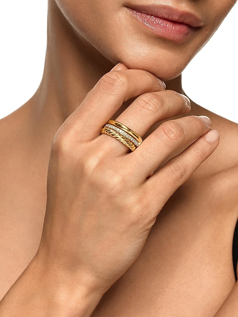 DY Mercer Three Row Ring 18K Yellow Gold