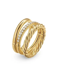 DY Mercer Three Row Ring 18K Yellow Gold