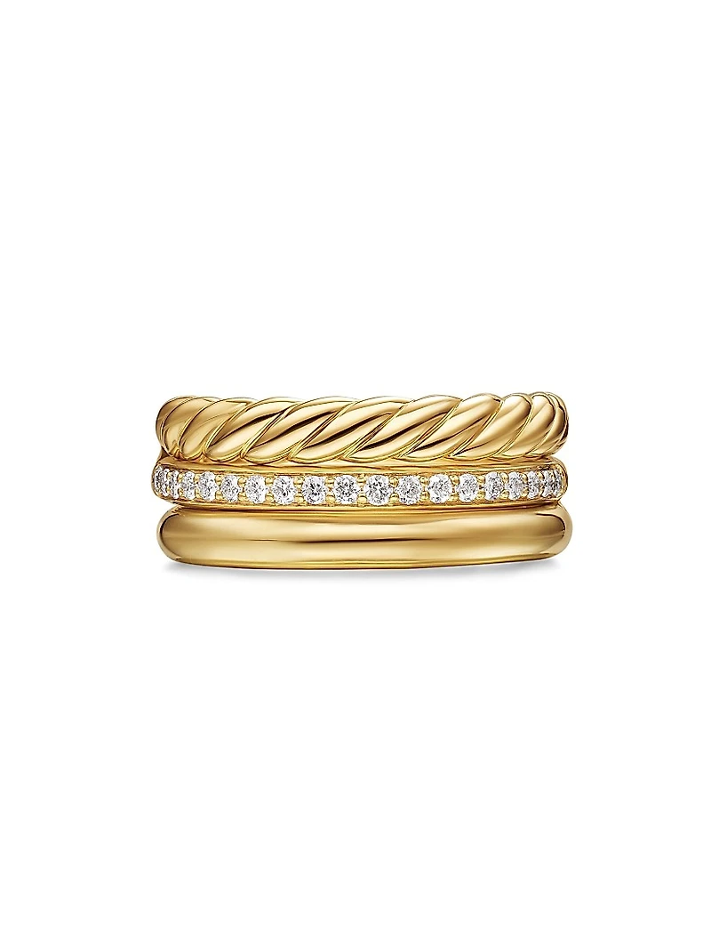 DY Mercer Three Row Ring 18K Yellow Gold
