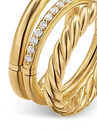 DY Mercer Three Row Ring 18K Yellow Gold