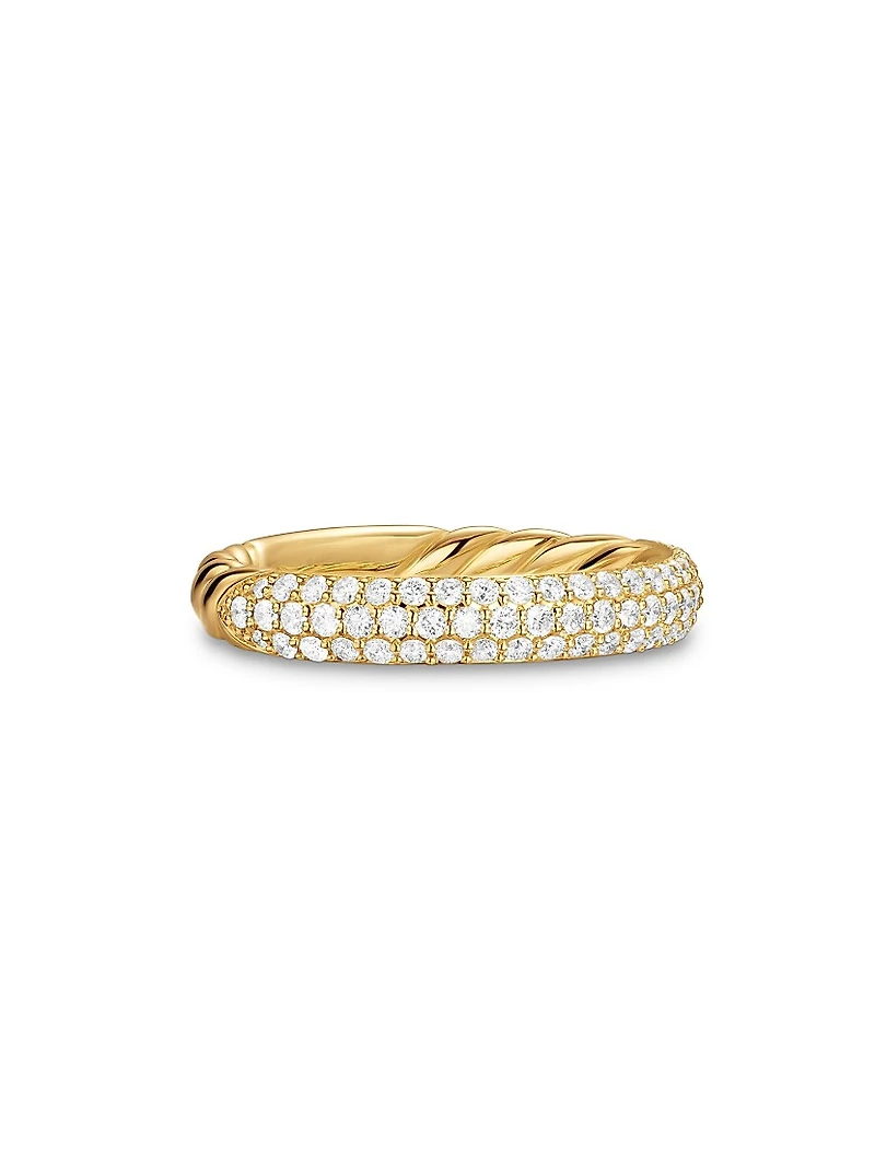 DY Mercer Pavé Band Ring 18K Yellow Gold