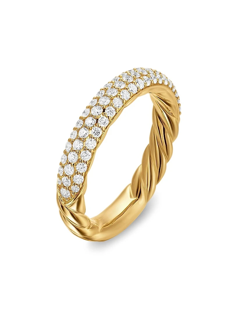 DY Mercer Pavé Band Ring 18K Yellow Gold