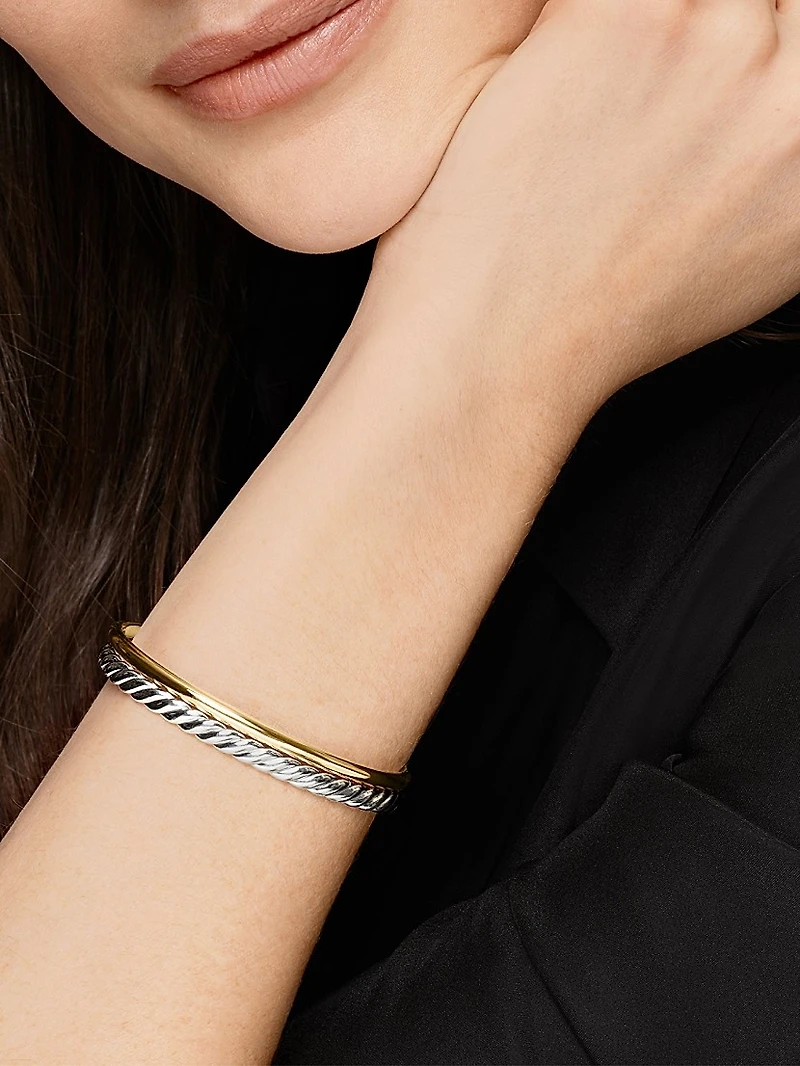 DY Mercer Two Row Cuff Bracelet Sterling Silver