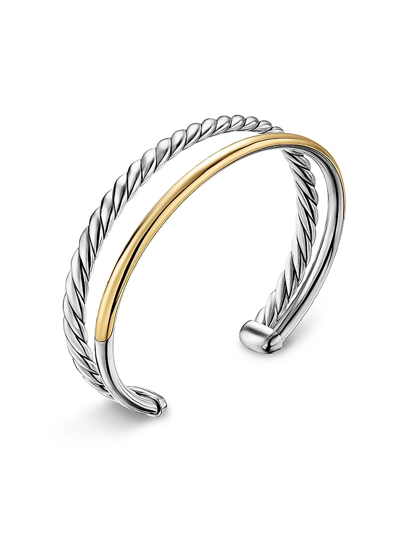 DY Mercer Two Row Cuff Bracelet Sterling Silver