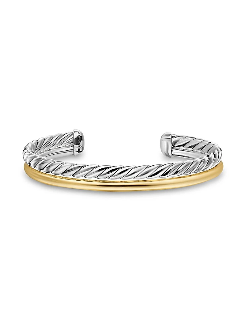 DY Mercer Two Row Cuff Bracelet Sterling Silver