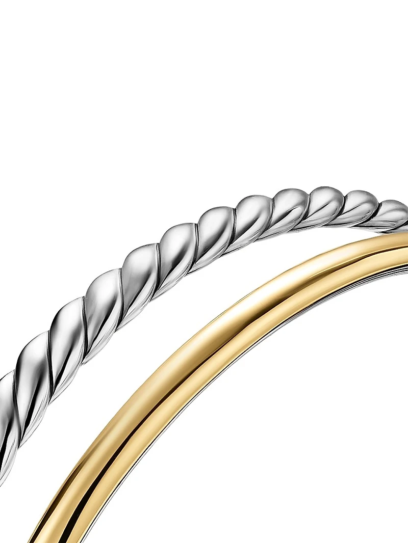 DY Mercer Two Row Cuff Bracelet Sterling Silver
