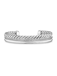DY Mercer Three Row Cuff Bracelet Sterling Silver