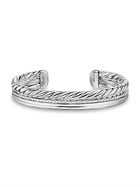 DY Mercer Three Row Cuff Bracelet Sterling Silver