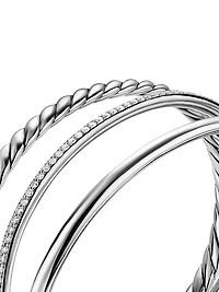 DY Mercer Three Row Cuff Bracelet Sterling Silver