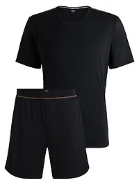 Stretch-Jersey Pajamas with Overlock Stitching