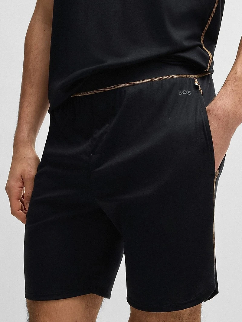 Stretch-Jersey Pajamas with Overlock Stitching