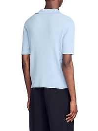 Rib Knit Polo Shirt