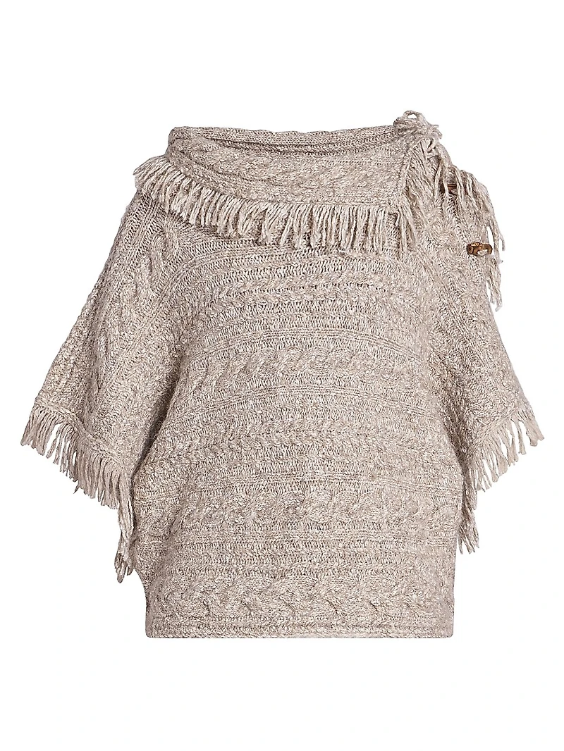 Blanche Cabled Poncho Sweater