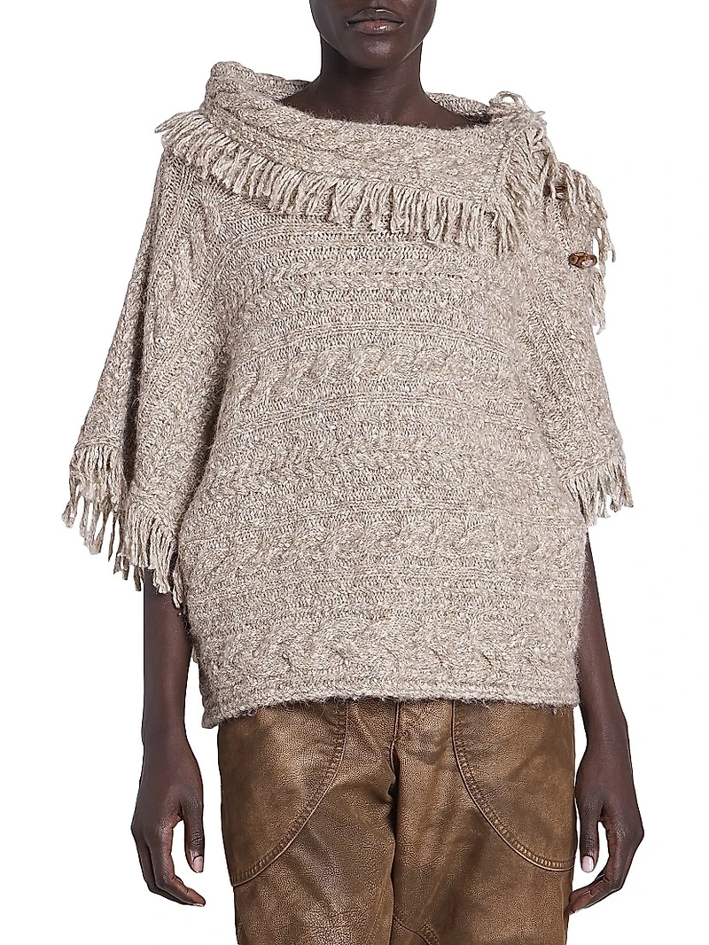 Blanche Cabled Poncho Sweater