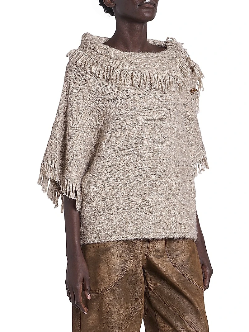 Blanche Cabled Poncho Sweater