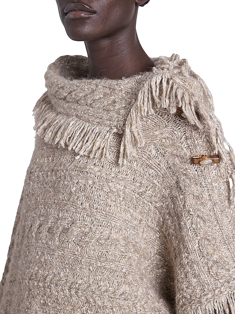 Blanche Cabled Poncho Sweater