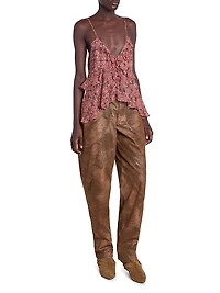 Briara Printed Ruffle Tank Top