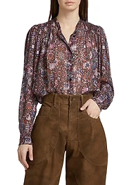Noeline Printed Sheer Blouse