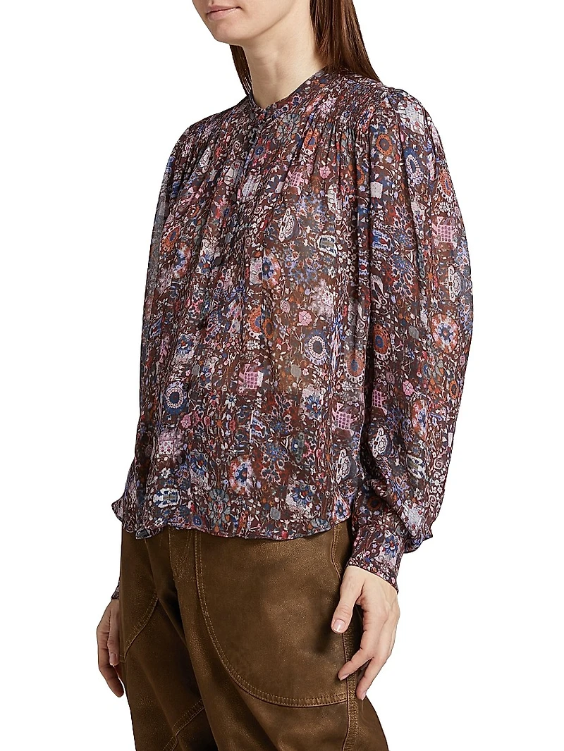 Noeline Printed Sheer Blouse