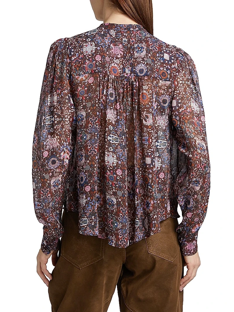 Noeline Printed Sheer Blouse