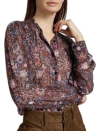 Noeline Printed Sheer Blouse