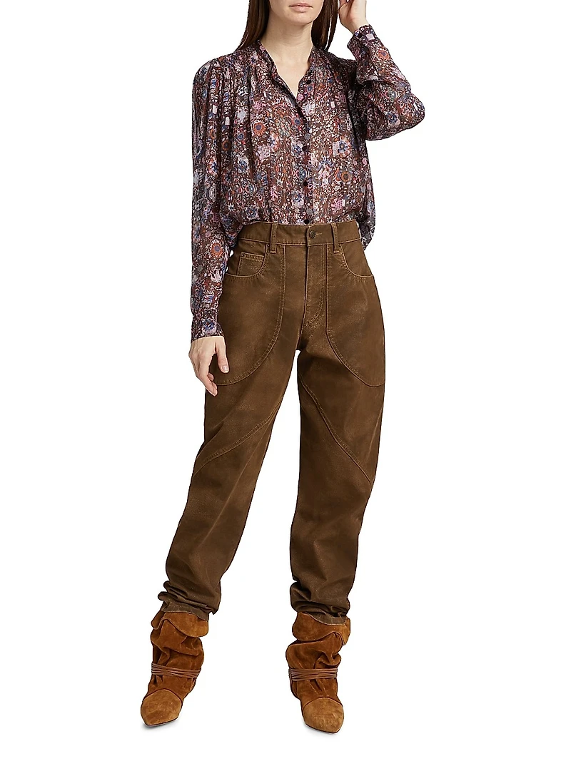 Noeline Printed Sheer Blouse