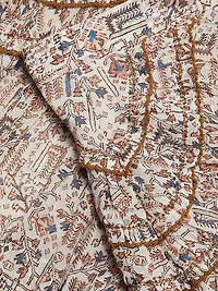 Ceola Pleated Floral Cotton Miniskirt