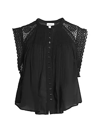 Gresia Lace-Trim Cotton Top