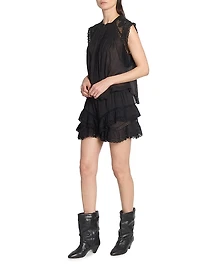 Gresia Lace-Trim Cotton Top