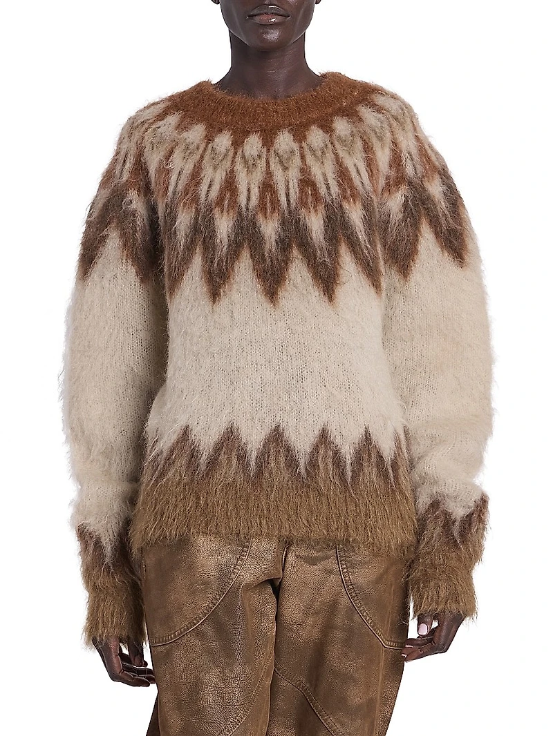 Natania Patterned Wool-Blend Sweater