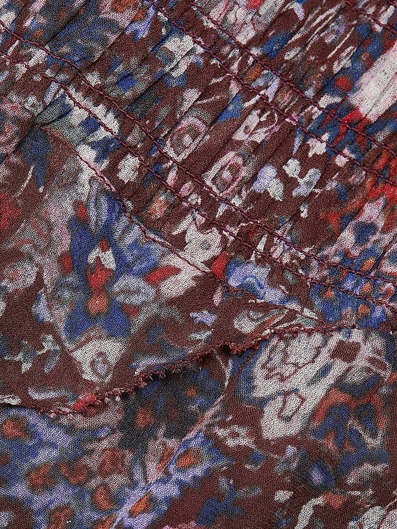 Brigitte Ruffled Floral Midi-Skirt