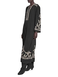 Feliana Embroidered A-Line Maxi Dress