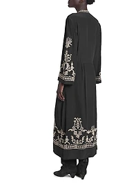 Feliana Embroidered A-Line Maxi Dress