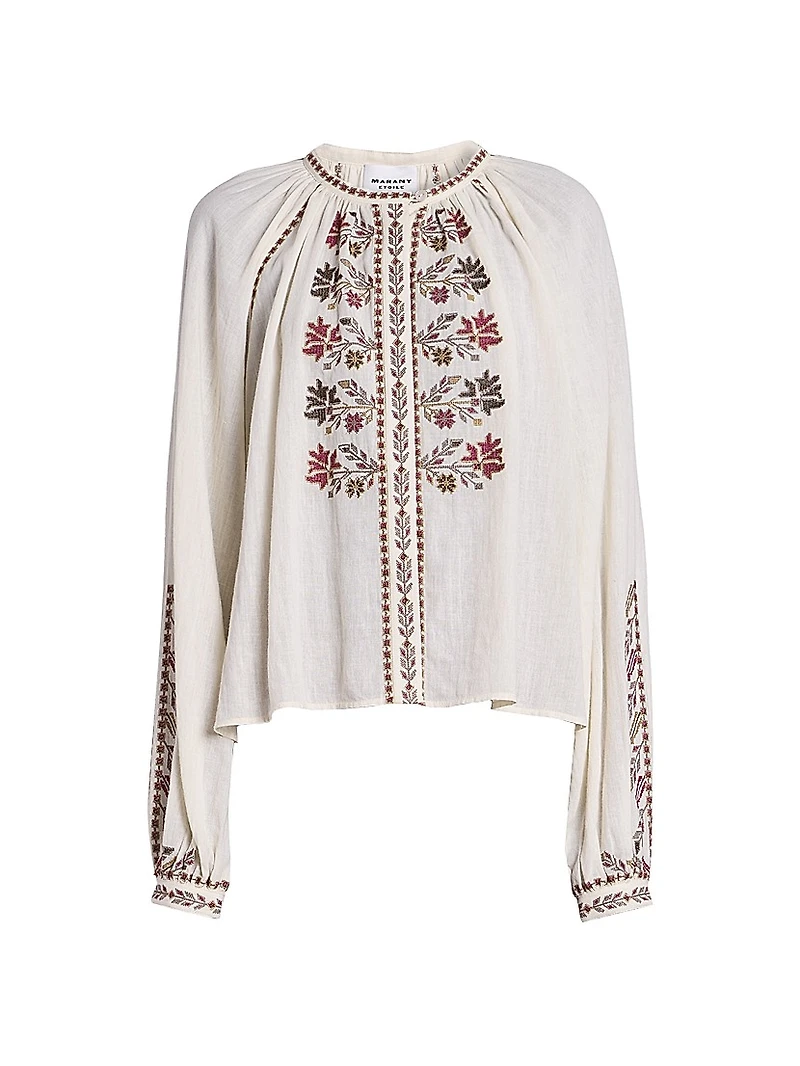 Lynne Floral Embroidered Cotton Top