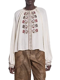 Lynne Floral Embroidered Cotton Top