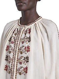 Lynne Floral Embroidered Cotton Top