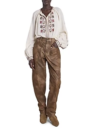 Lynne Floral Embroidered Cotton Top