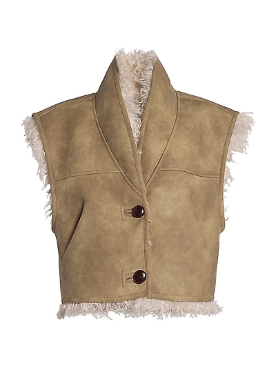 Clara Faux Fur & Leather Vest