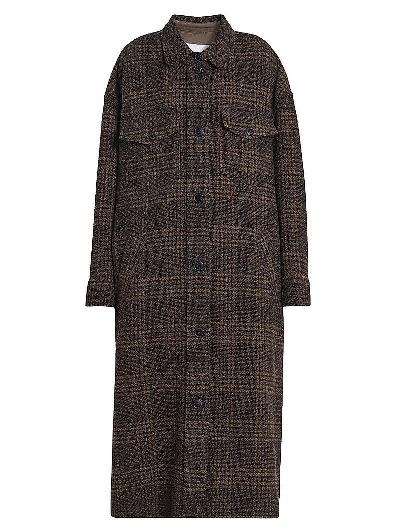 Gislene Plaid Virgin Wool Coat
