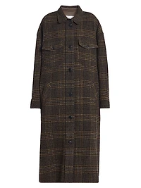 Gislene Plaid Virgin Wool Coat